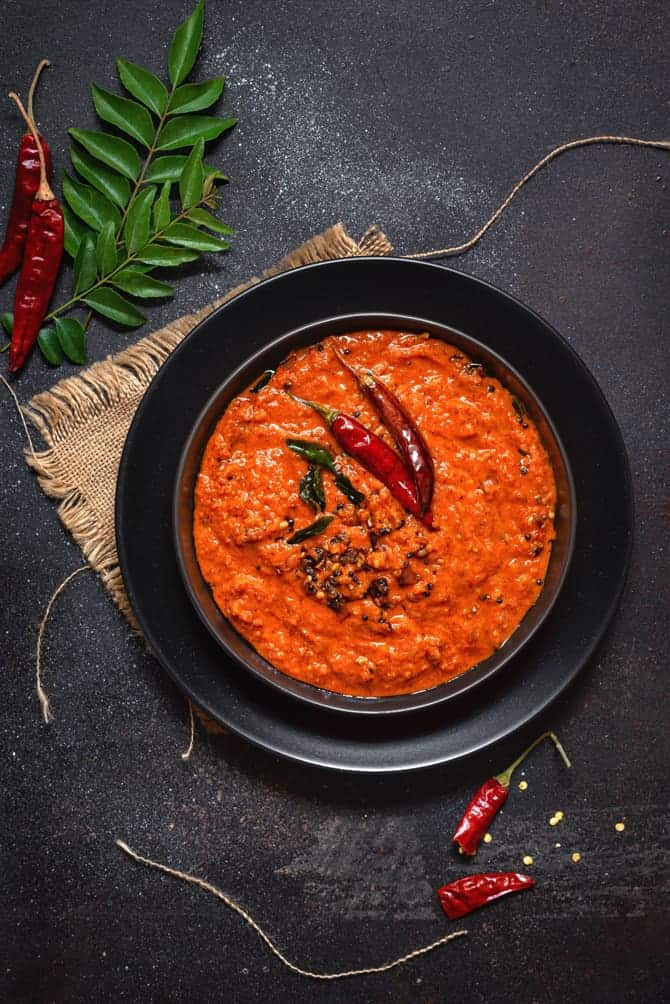 Hema’s Red Chutney for Idlis