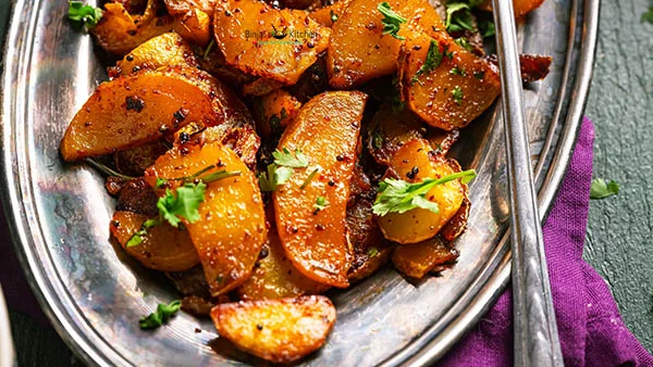 Microwave Spiced Potato Shaak